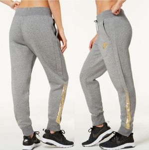 Nike Joggers Rally Fleece Sportswear gray and gold sweatpant size small